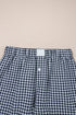 Gingham Print High Waisted Boxer Style Lounge Shorts