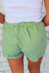 Gingham Print High Waisted Boxer Style Lounge Shorts