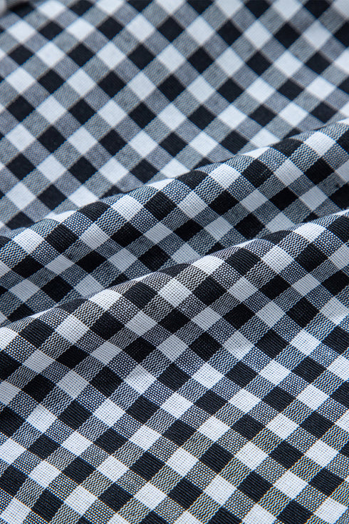 Gingham Print High Waisted Boxer Style Lounge Shorts