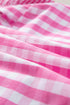 Gingham Ruffle Trim Smocked Flutter Sleeve Top