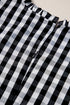 Gingham Ruffle Trim Smocked Flutter Sleeve Top