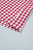 Gingham Striped Patchwork Half Zip Plaid Blouse