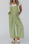 Gingham Wide Leg Loose Pocket Overall Jumpsuit