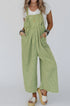 Gingham Wide Leg Loose Pocket Overall Jumpsuit