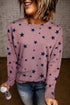Give A Little Love Crew Neck Star Print Long Sleeve Top