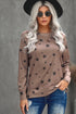 Give A Little Love Crew Neck Star Print Long Sleeve Top