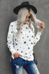Give A Little Love Crew Neck Star Print Long Sleeve Top