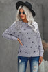 Give A Little Love Crew Neck Star Print Long Sleeve Top