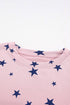 Give A Little Love Crew Neck Star Print Long Sleeve Top