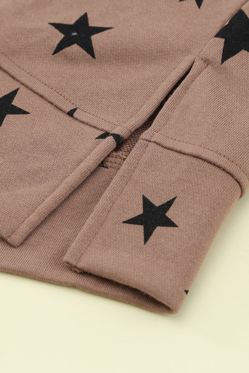 Give A Little Love Crew Neck Star Print Long Sleeve Top