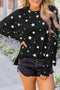 Give A Little Love Crew Neck Star Print Long Sleeve Top