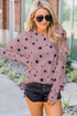 Give A Little Love Crew Neck Star Print Long Sleeve Top