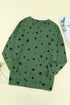Give A Little Love Crew Neck Star Print Long Sleeve Top