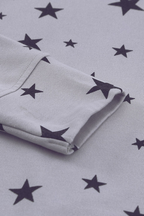 Give A Little Love Crew Neck Star Print Long Sleeve Top