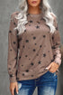 Give A Little Love Crew Neck Star Print Long Sleeve Top