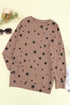Give A Little Love Crew Neck Star Print Long Sleeve Top