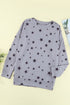 Give A Little Love Crew Neck Star Print Long Sleeve Top