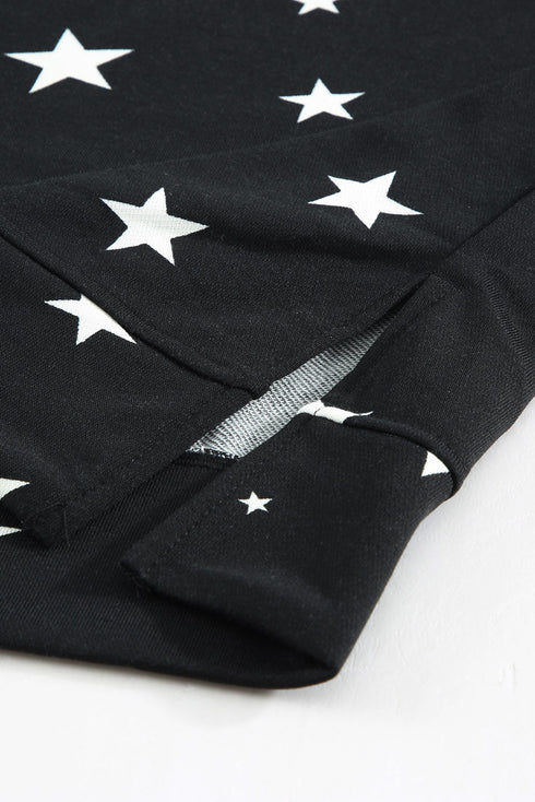 Give A Little Love Crew Neck Star Print Long Sleeve Top