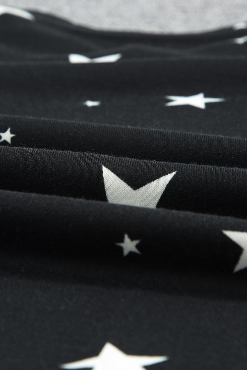 Give A Little Love Crew Neck Star Print Long Sleeve Top