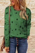 Give A Little Love Crew Neck Star Print Long Sleeve Top
