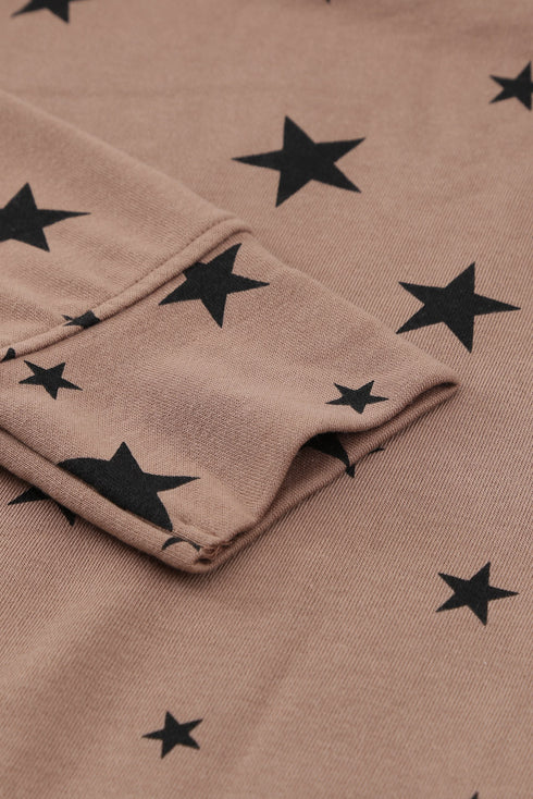 Give A Little Love Crew Neck Star Print Long Sleeve Top