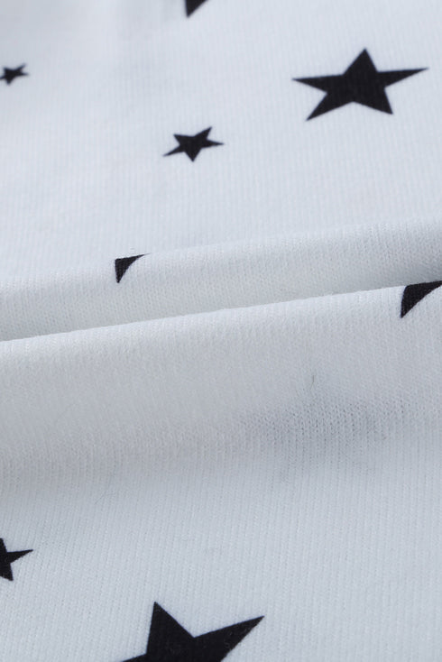 Give A Little Love Crew Neck Star Print Long Sleeve Top