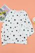 Give A Little Love Crew Neck Star Print Long Sleeve Top