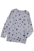 Give A Little Love Crew Neck Star Print Long Sleeve Top