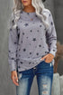Give A Little Love Crew Neck Star Print Long Sleeve Top