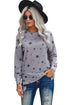 Give A Little Love Crew Neck Star Print Long Sleeve Top