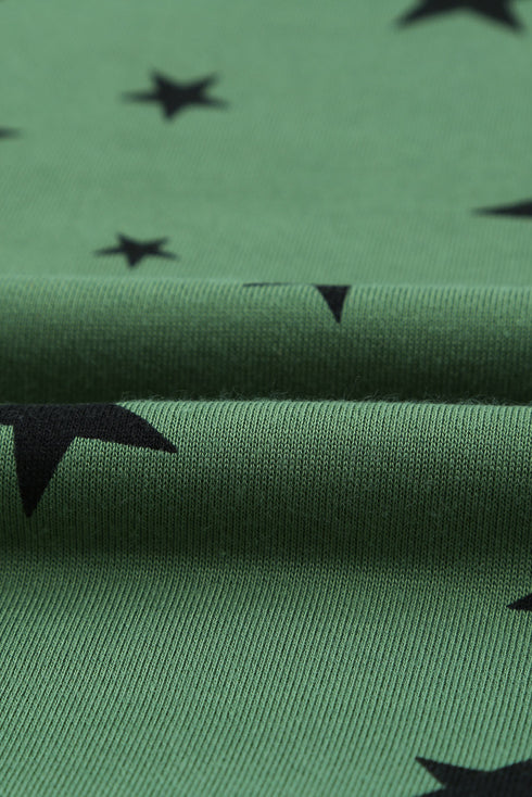 Give A Little Love Crew Neck Star Print Long Sleeve Top