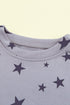 Give A Little Love Crew Neck Star Print Long Sleeve Top