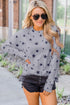 Give A Little Love Crew Neck Star Print Long Sleeve Top