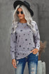 Give A Little Love Crew Neck Star Print Long Sleeve Top