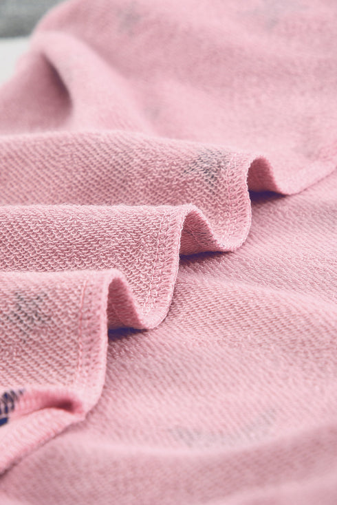 Give A Little Love Crew Neck Star Print Long Sleeve Top