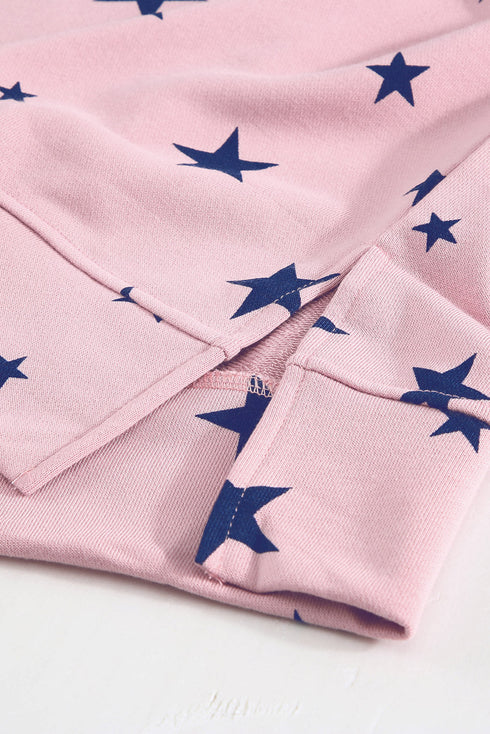Give A Little Love Crew Neck Star Print Long Sleeve Top