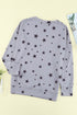 Give A Little Love Crew Neck Star Print Long Sleeve Top