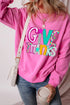 Give Thanks Graphic Crew Neck Pullover Sweatshirt