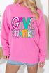 Give Thanks Graphic Crew Neck Pullover Sweatshirt