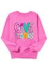 Give Thanks Graphic Crew Neck Pullover Sweatshirt