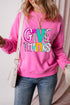 Give Thanks Graphic Crew Neck Pullover Sweatshirt