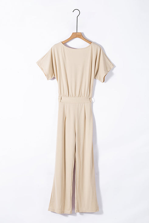 Glamorous Belted Wide Leg Silhouette Dressy Jumpsuit