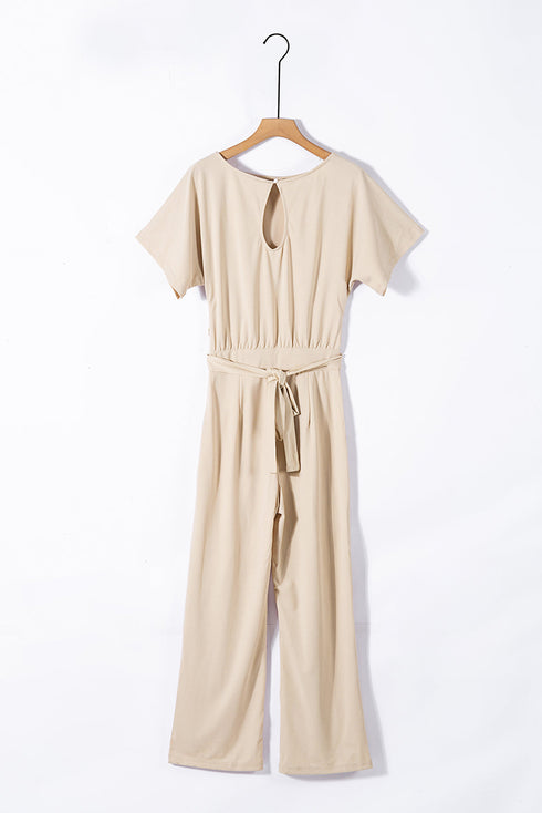 Glamorous Belted Wide Leg Silhouette Dressy Jumpsuit