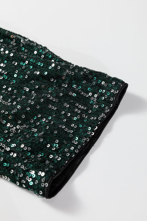Glamorous Open Front Long Sleeve Sequin Cardigan