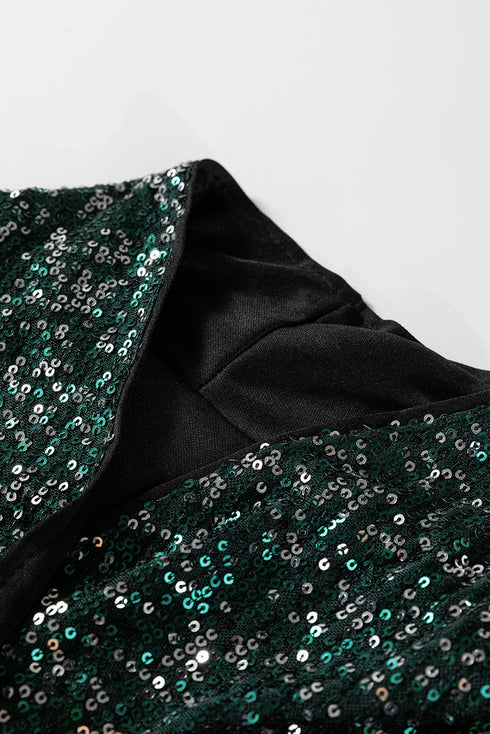 Glamorous Open Front Long Sleeve Sequin Cardigan