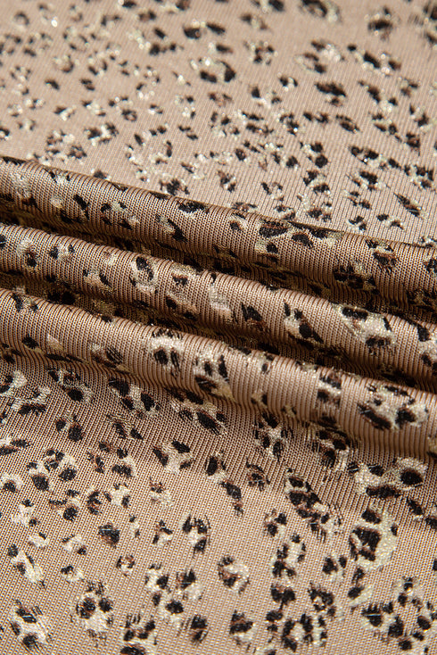 Glimmer Wild Leopard Print Boat Neck Dolman Sleeve Top