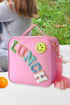 Glitter Chenille Letter Patch Insulated Oxford Fabric Bag