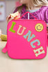 Glitter Chenille Letter Patch Insulated Oxford Fabric Bag