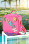 Glitter Chenille Letter Patch Insulated Oxford Fabric Bag