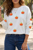 Glitter Chenille Pumpkin Patch Graphic Long Sleeve Tee